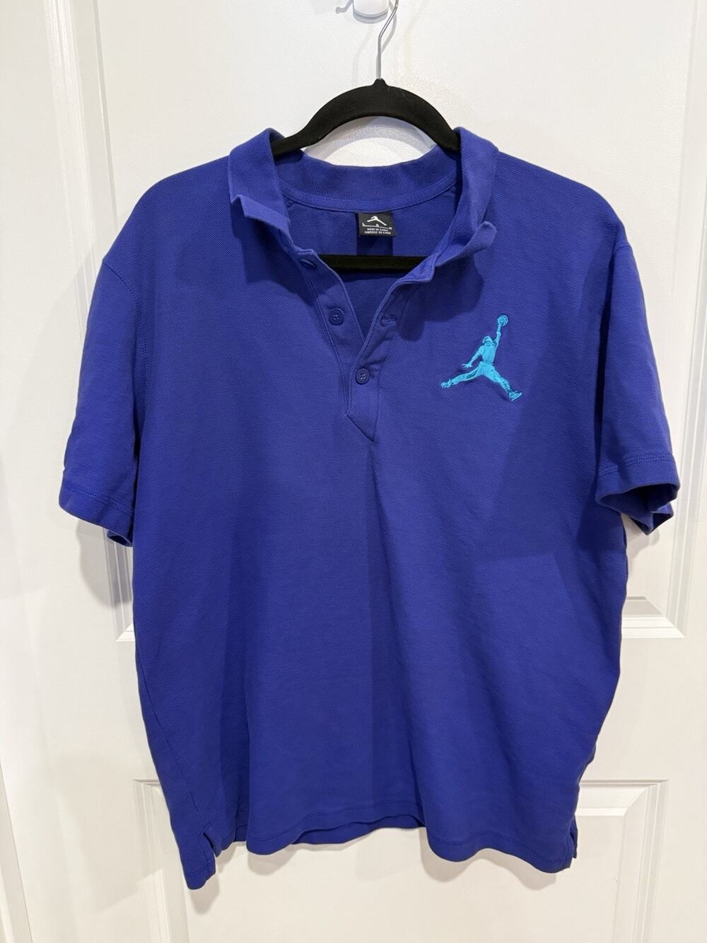 Nike Air Jordan 23 Shirt Men's Sz Large Purple Collar Basketball Polo Jumpman